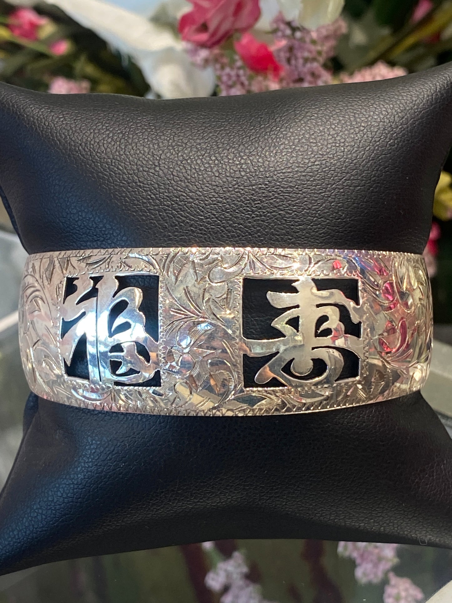 Silver Cuff Bracelet With Design