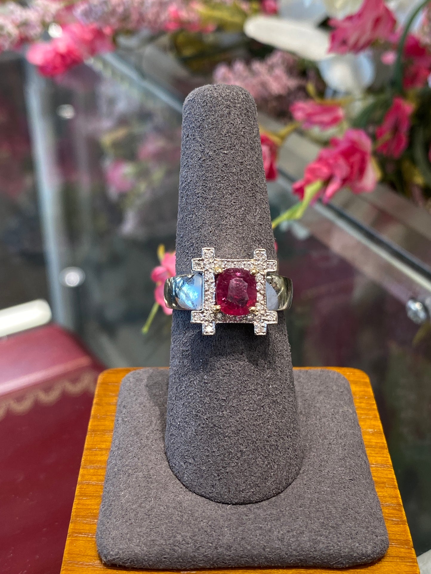 14k White Gold Ruby Ring
