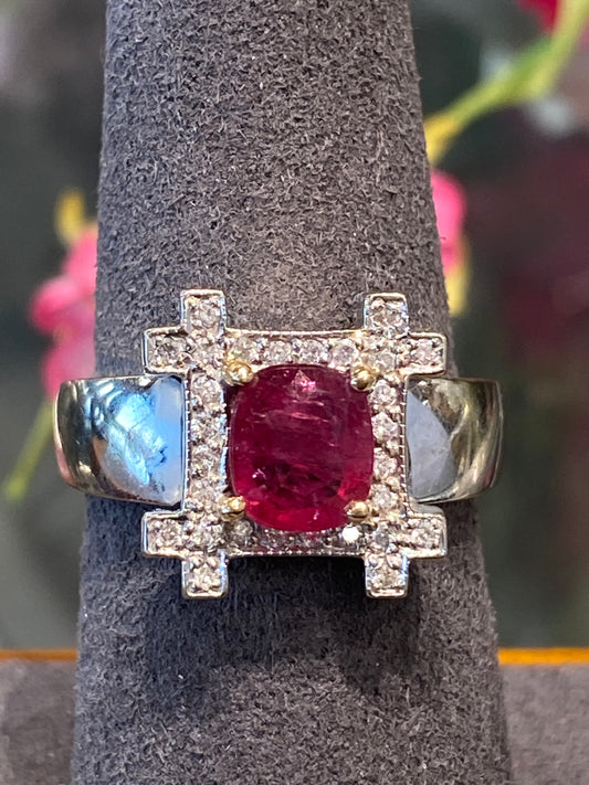 14k White Gold Ruby Ring
