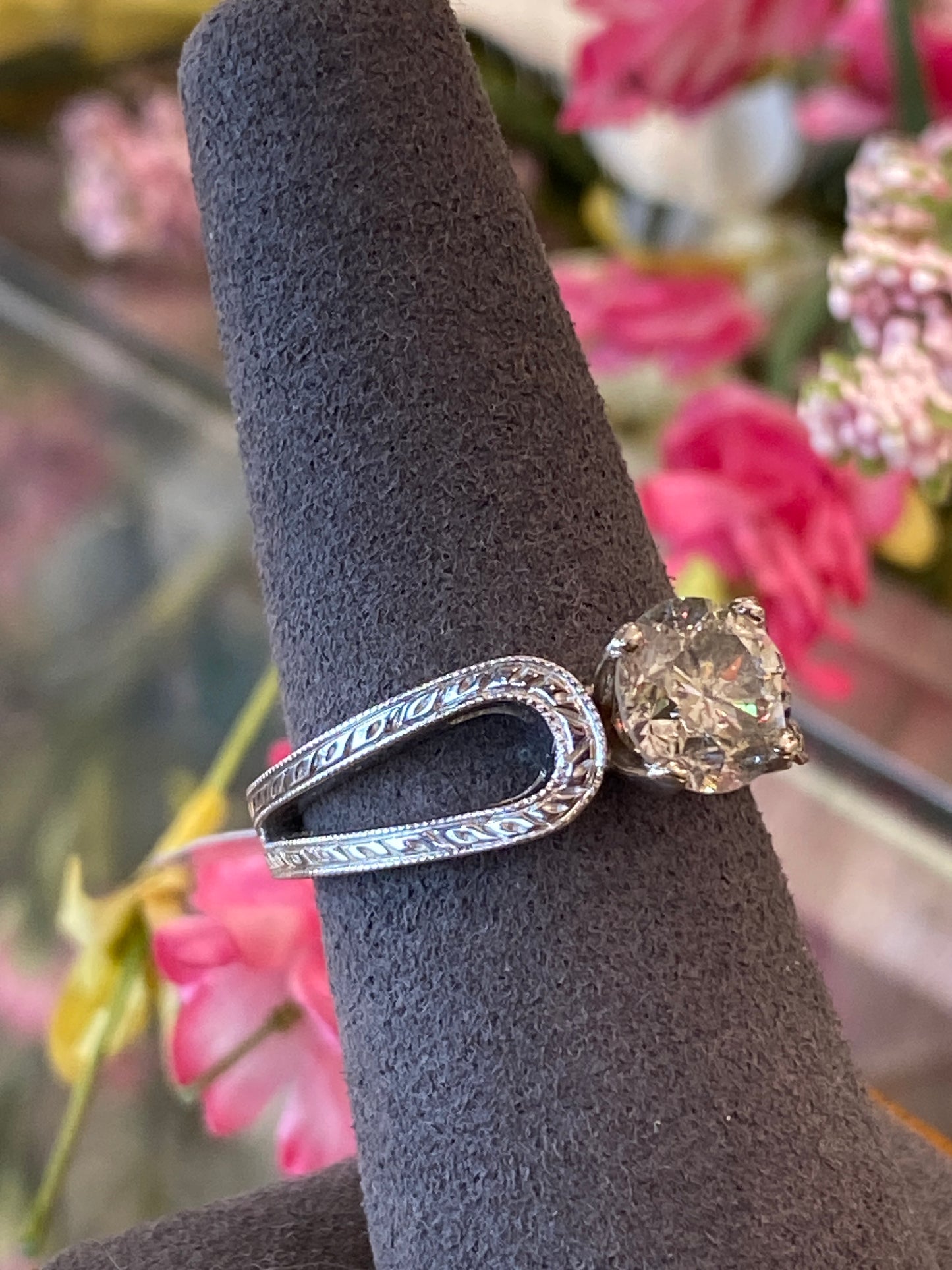14k White Gold Diamond Engagement Ring