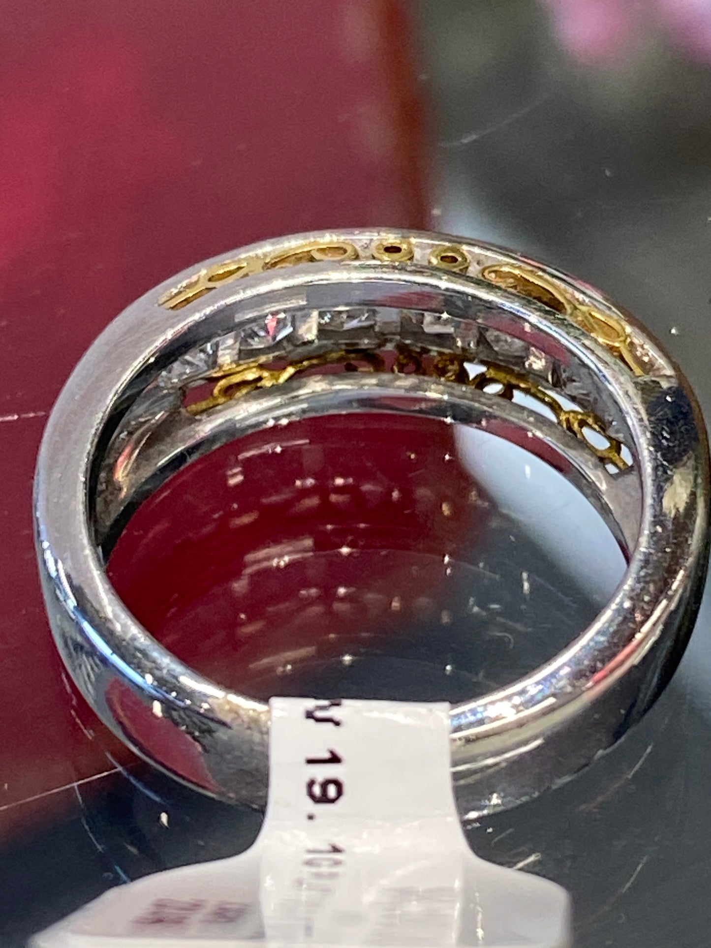 Platinum & 18K Yellow Gold Diamond Band