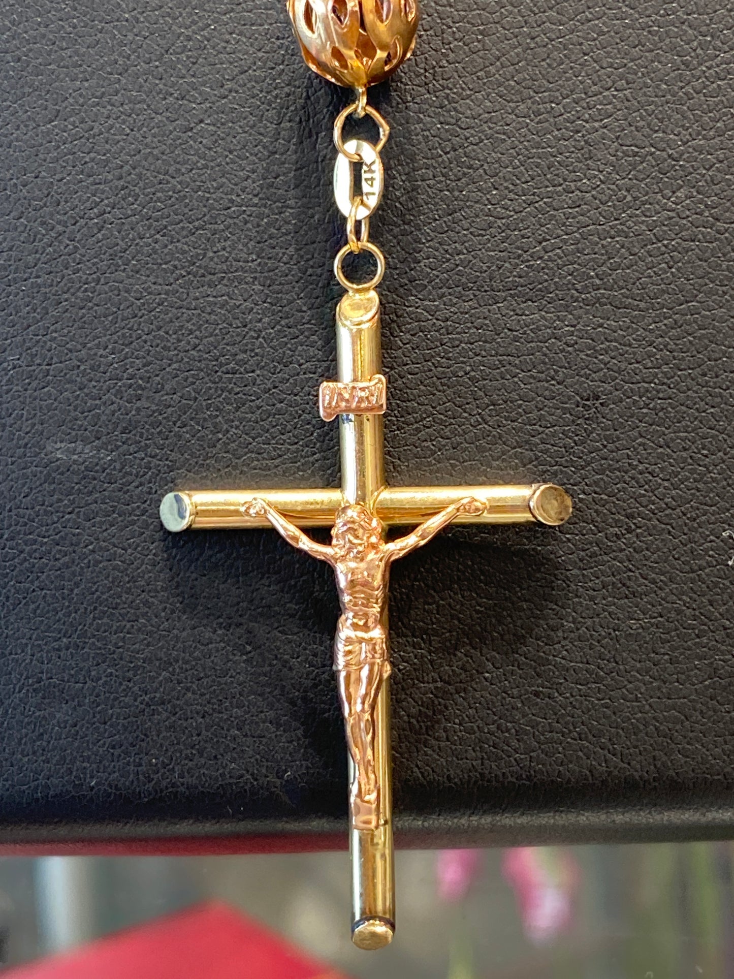 14k Tri Gold Rosary