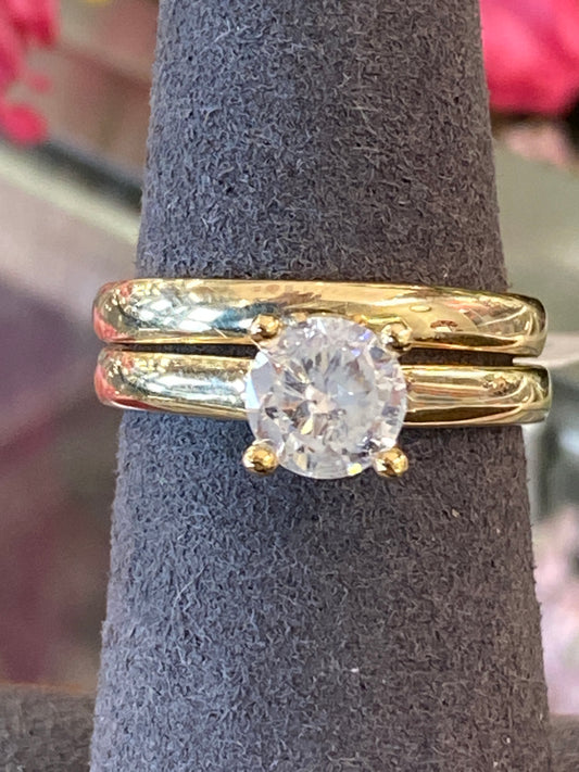 14k Yellow Gold Diamond Wedding Set