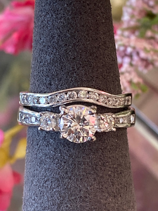 14k White Gold Diamond Engagement Ring