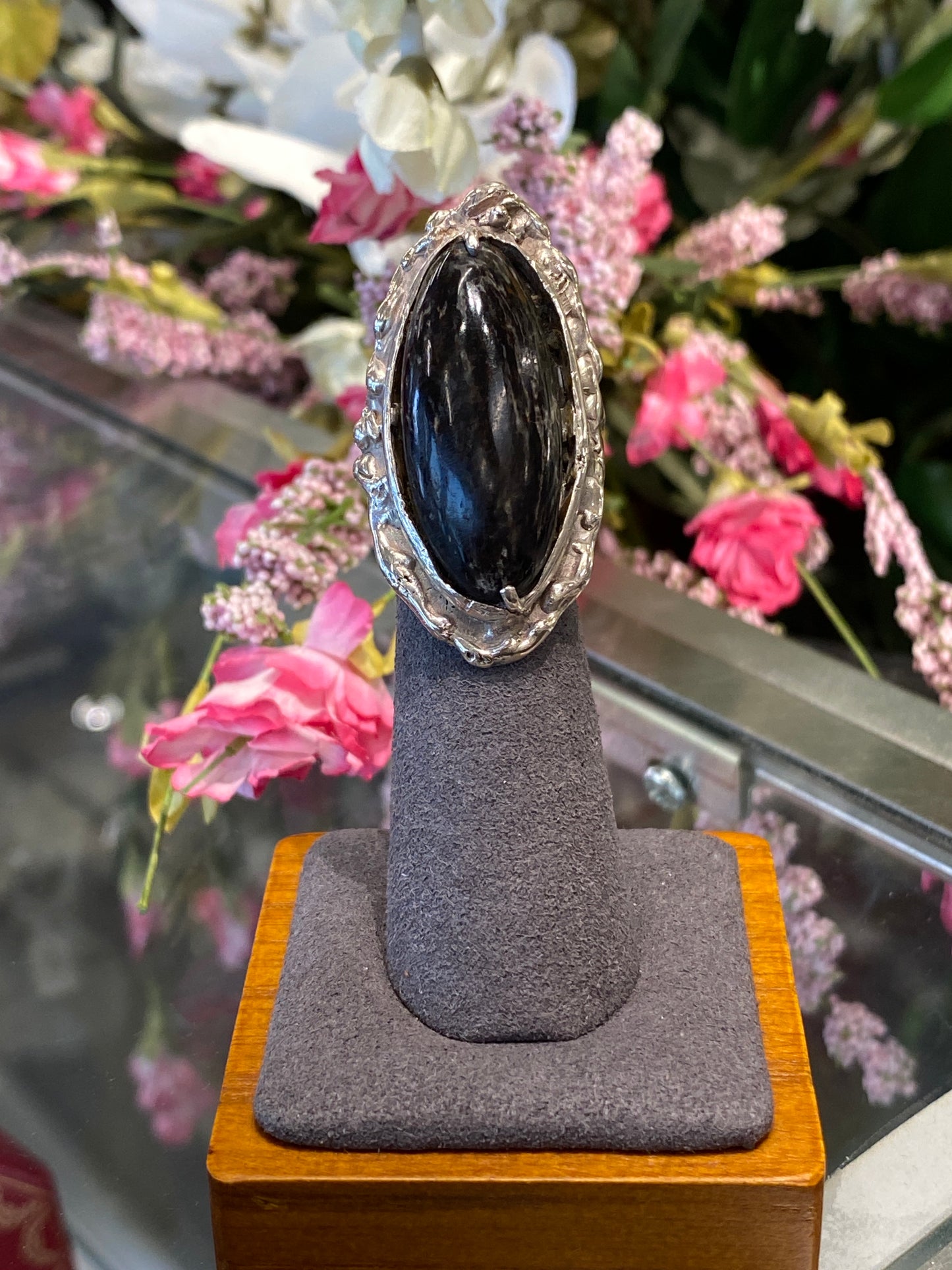 Silver Ring With Colored Stone