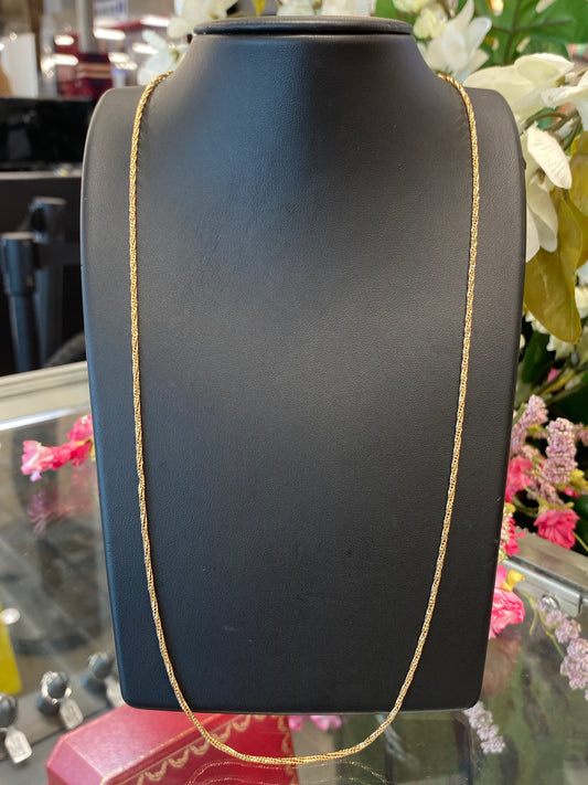 18k Yellow Gold Twist Link Chain