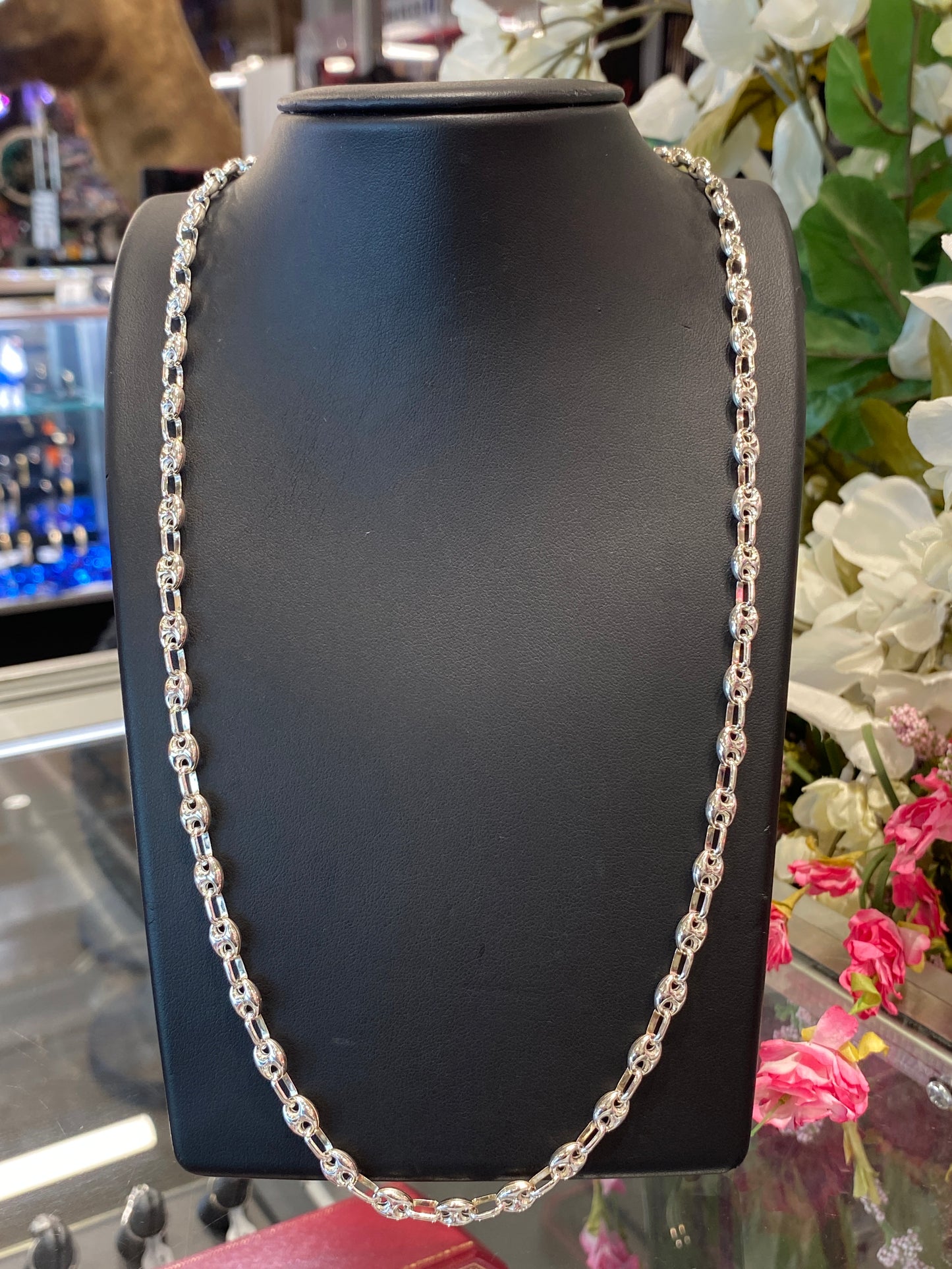 Silver Gucci Puff Style Chain