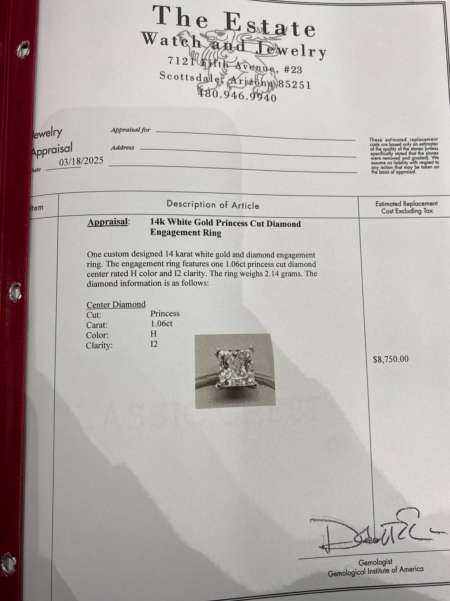14k White Gold Diamond Engagement Ring
