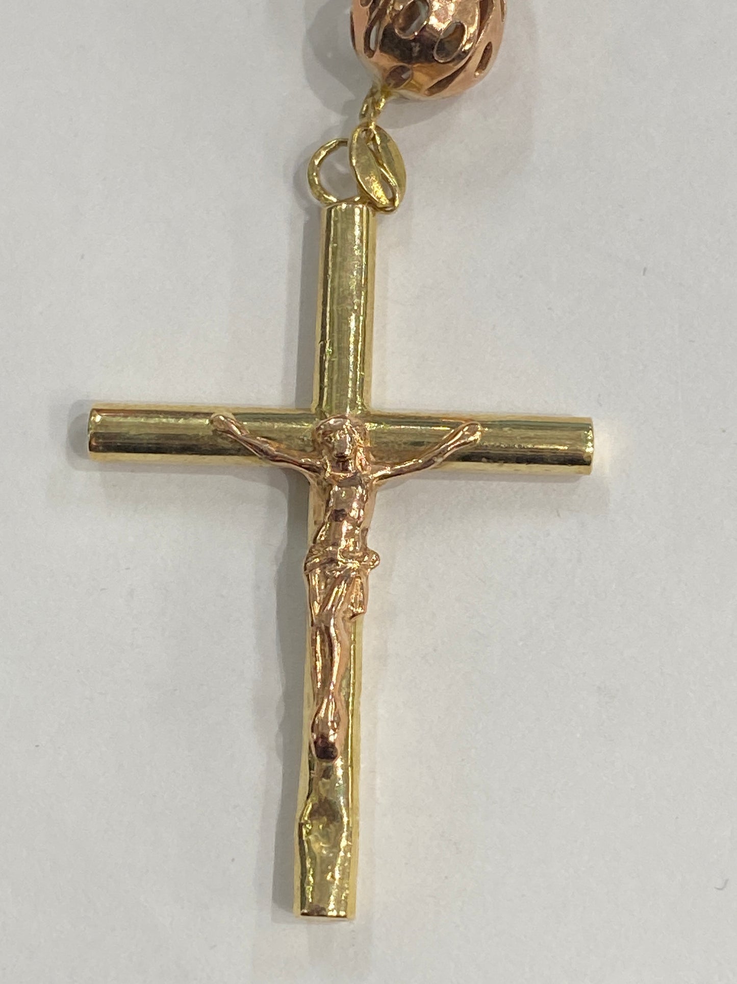 14k Tri Gold Rosary