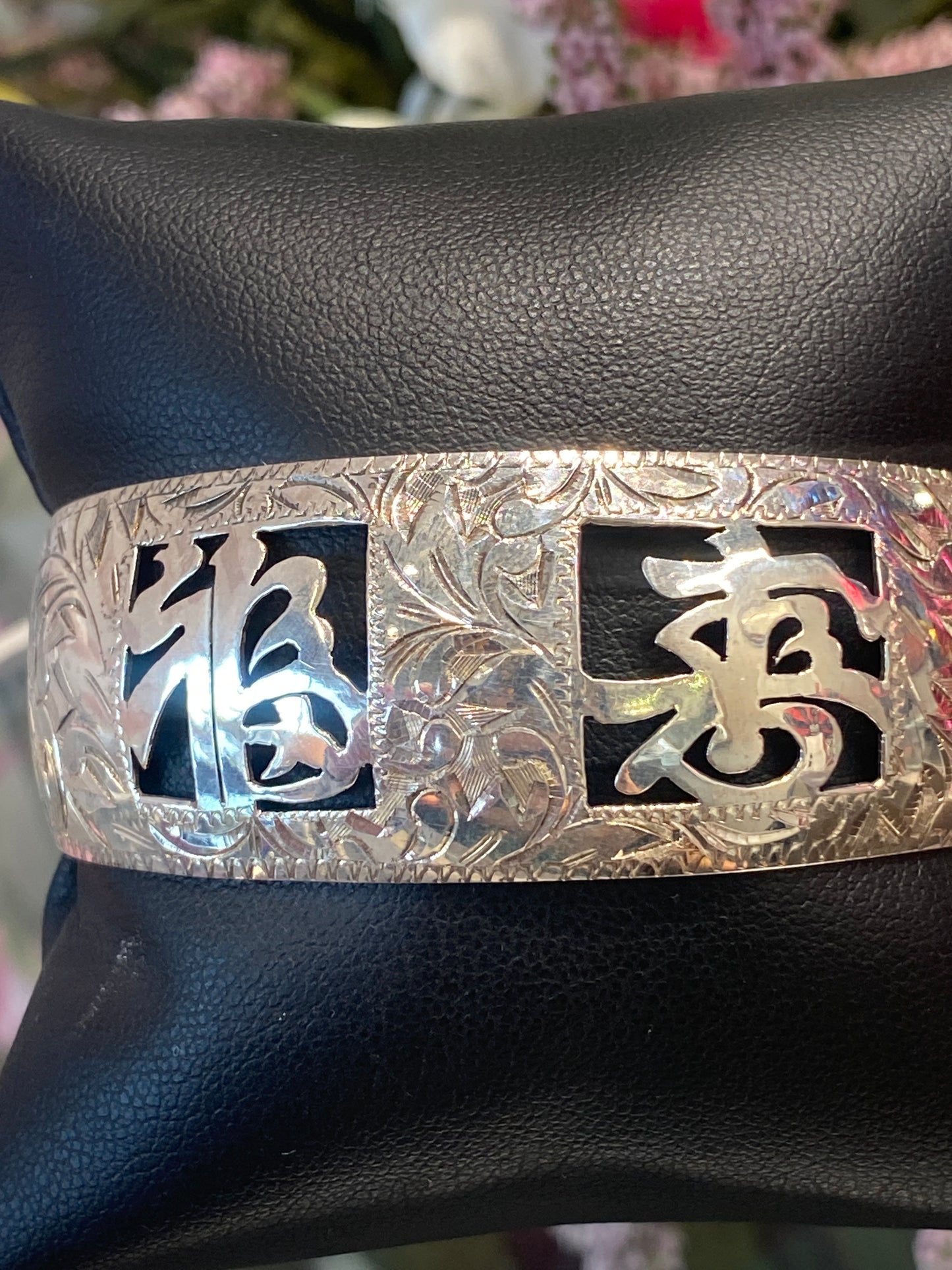 Silver Cuff Bracelet With Design