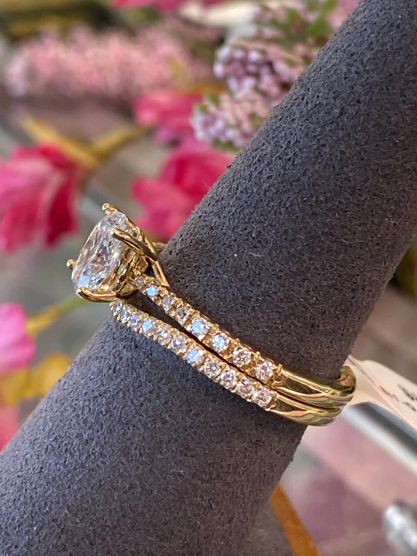 14k Yellow Gold Diamond Wedding Set