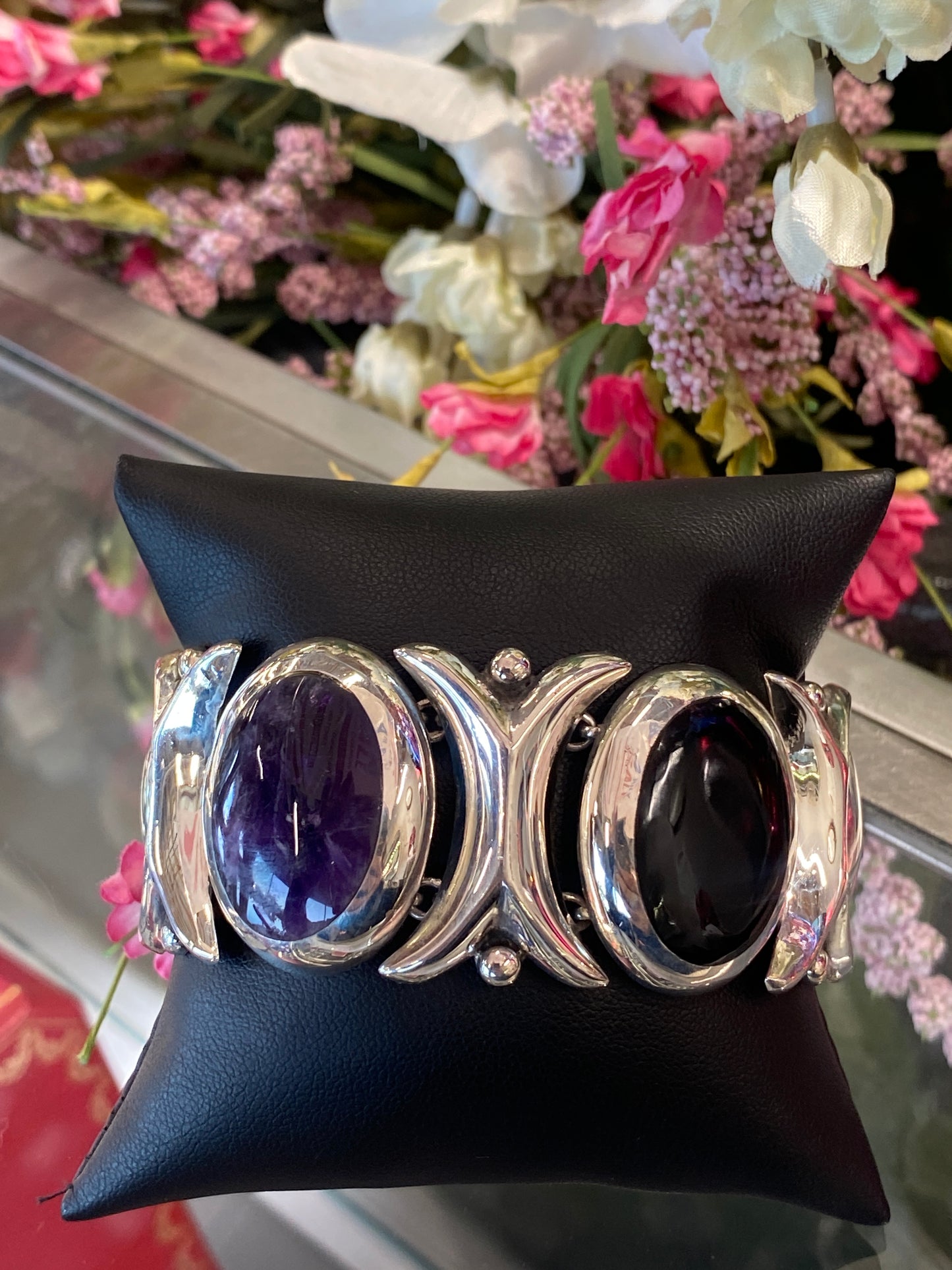 Silver Bracelet With Colored Stones