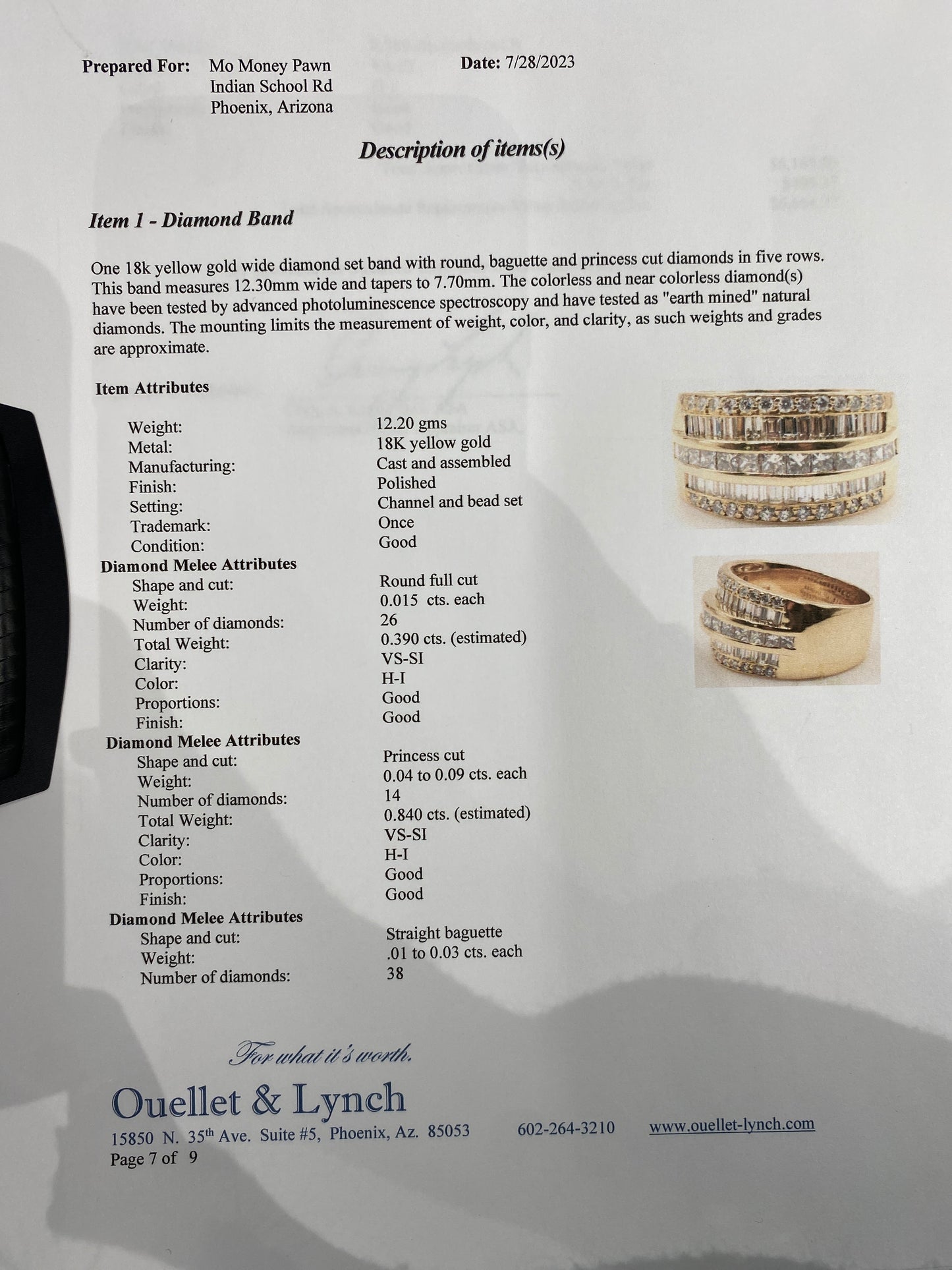 18k Yellow Gold Diamond Band
