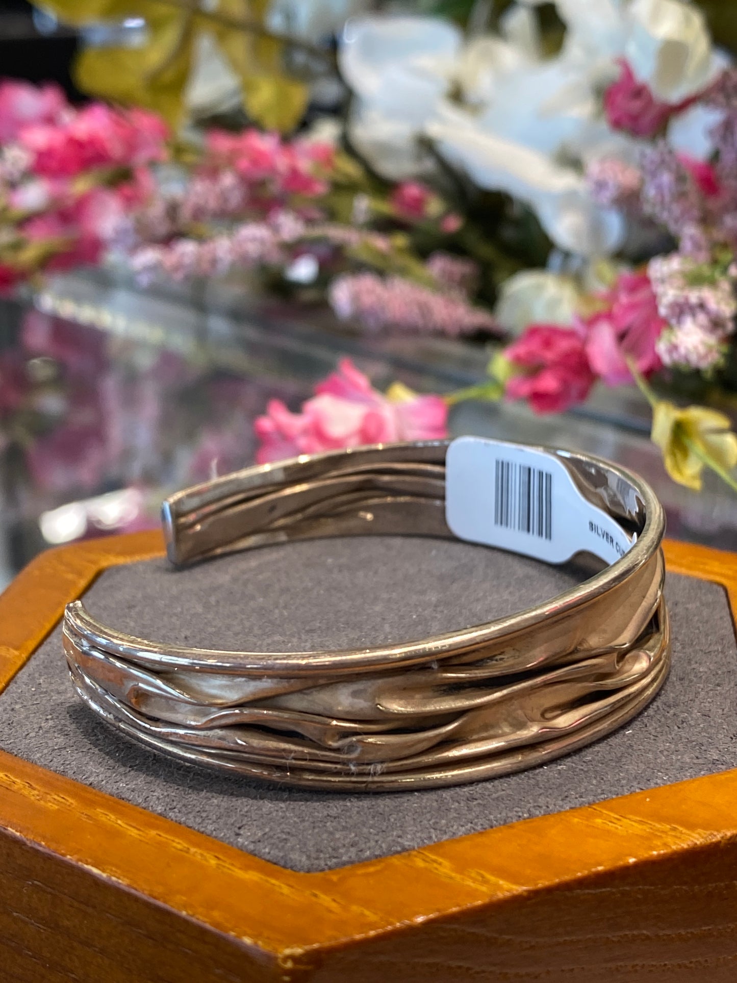 Silver Cuff Bracelet With Design