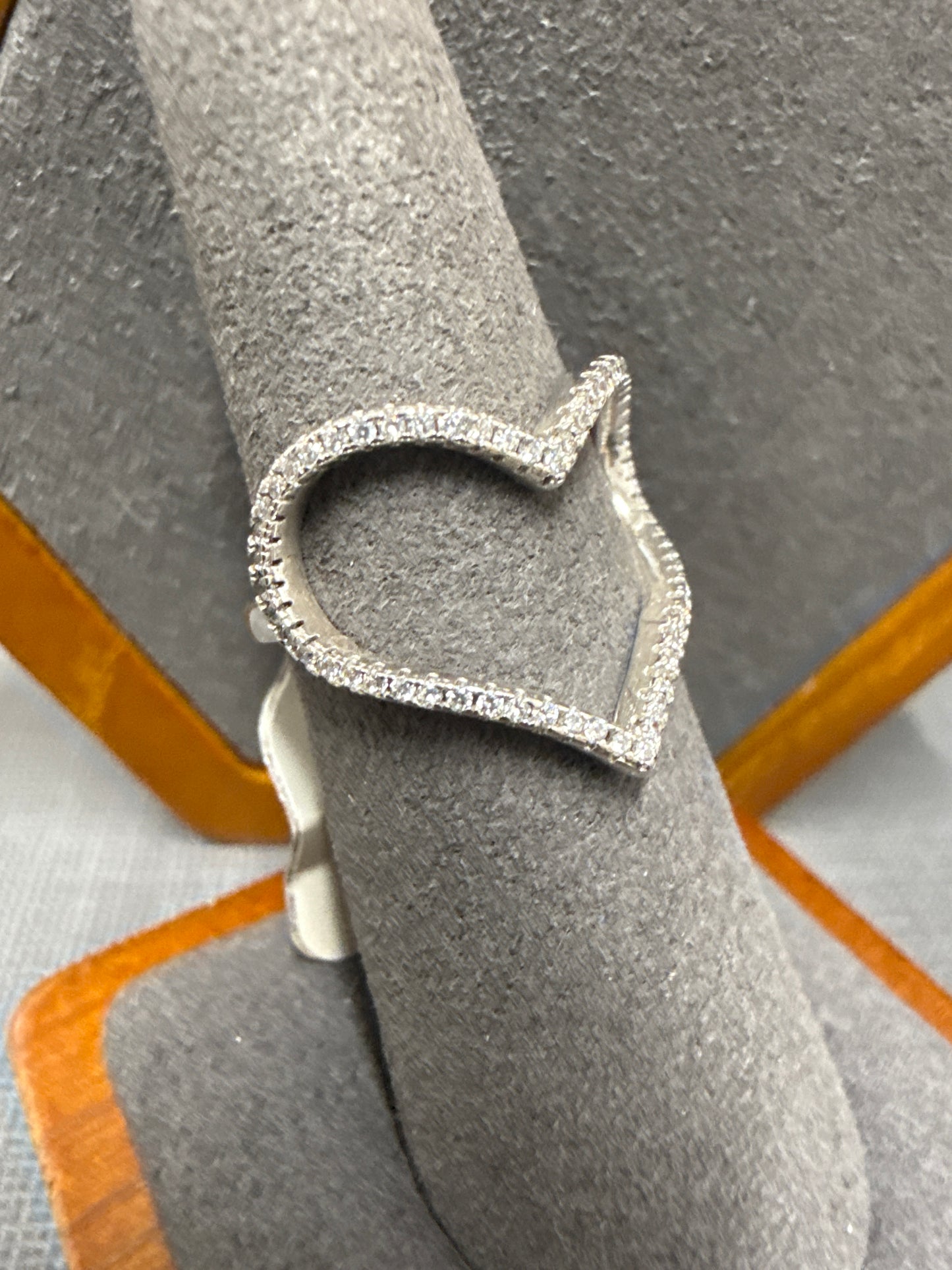 Silver heart ring