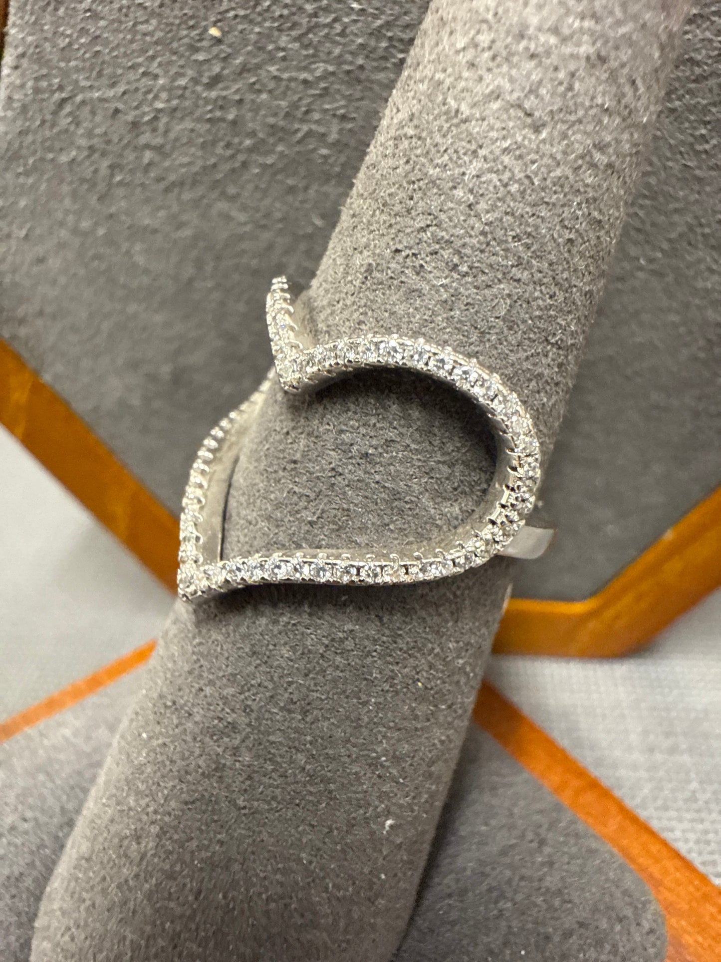 Silver heart ring
