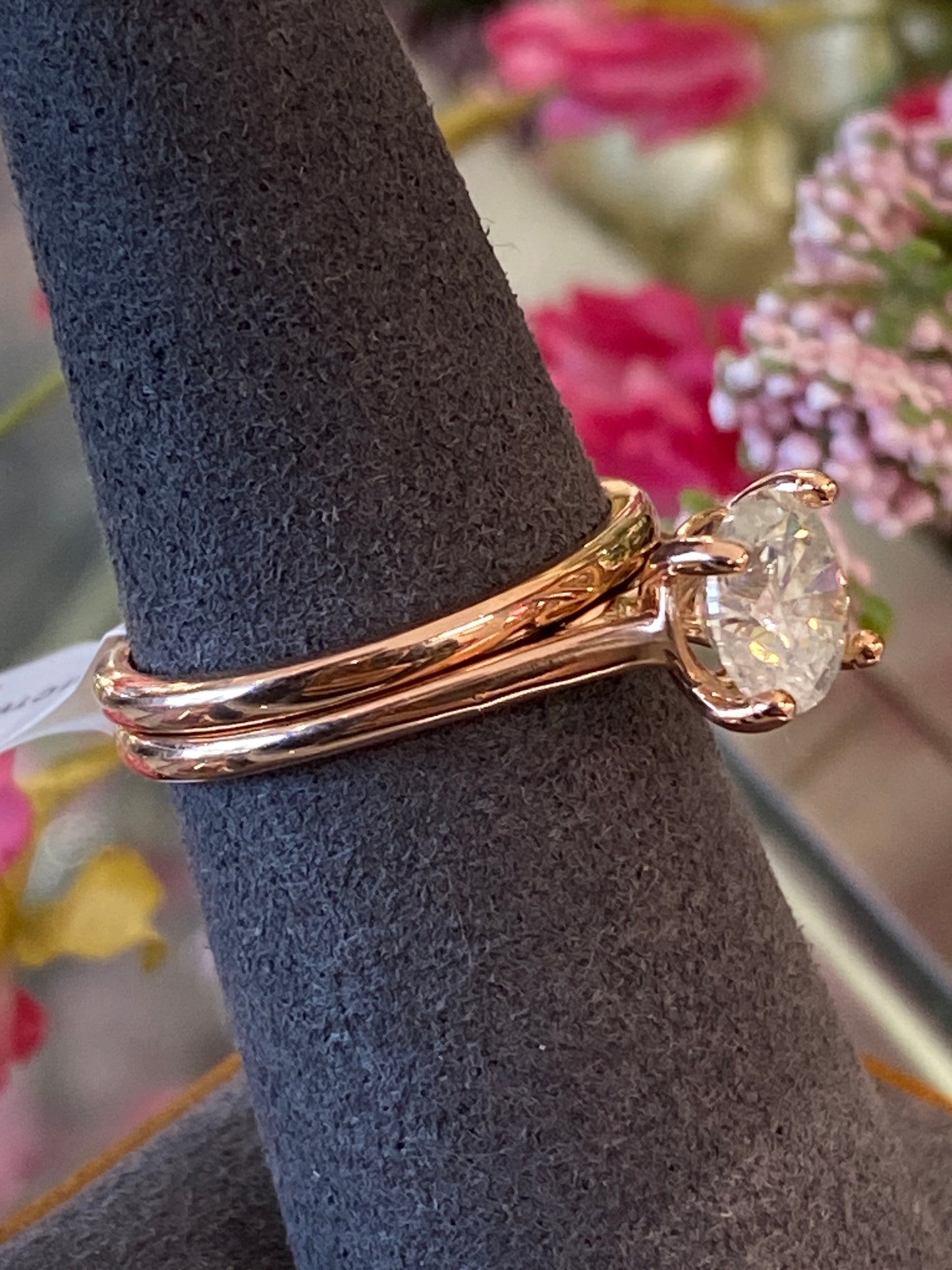 14k Rose Gold Diamond Wedding Set