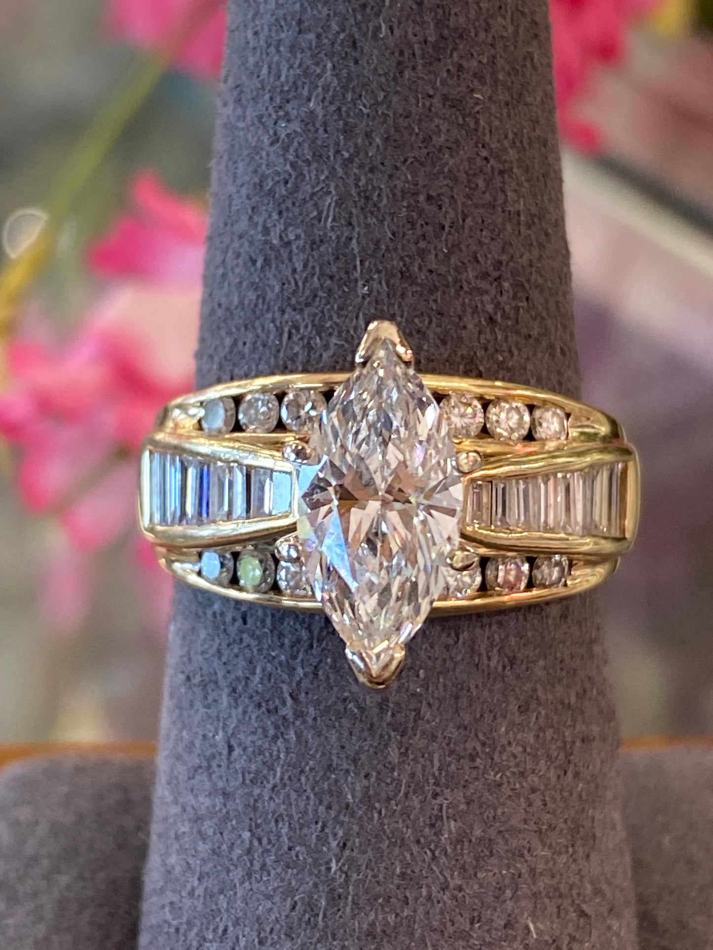 14k Yellow Gold Diamond Engagement Ring