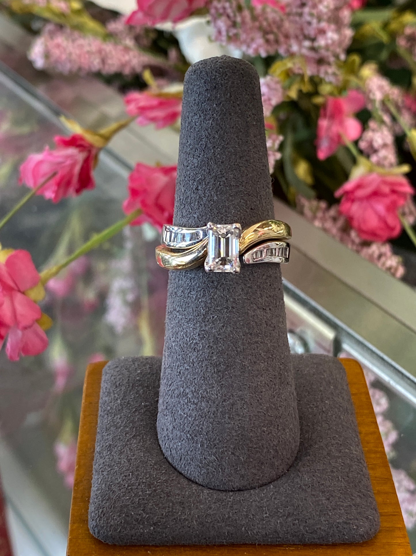 14k Two Tone Wedding Set