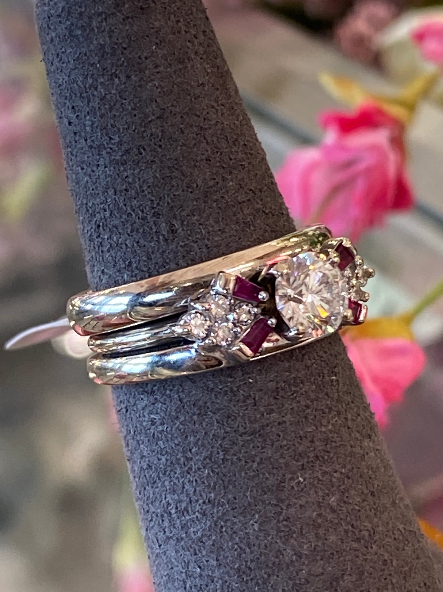 14k White Gold Diamond Wedding Set