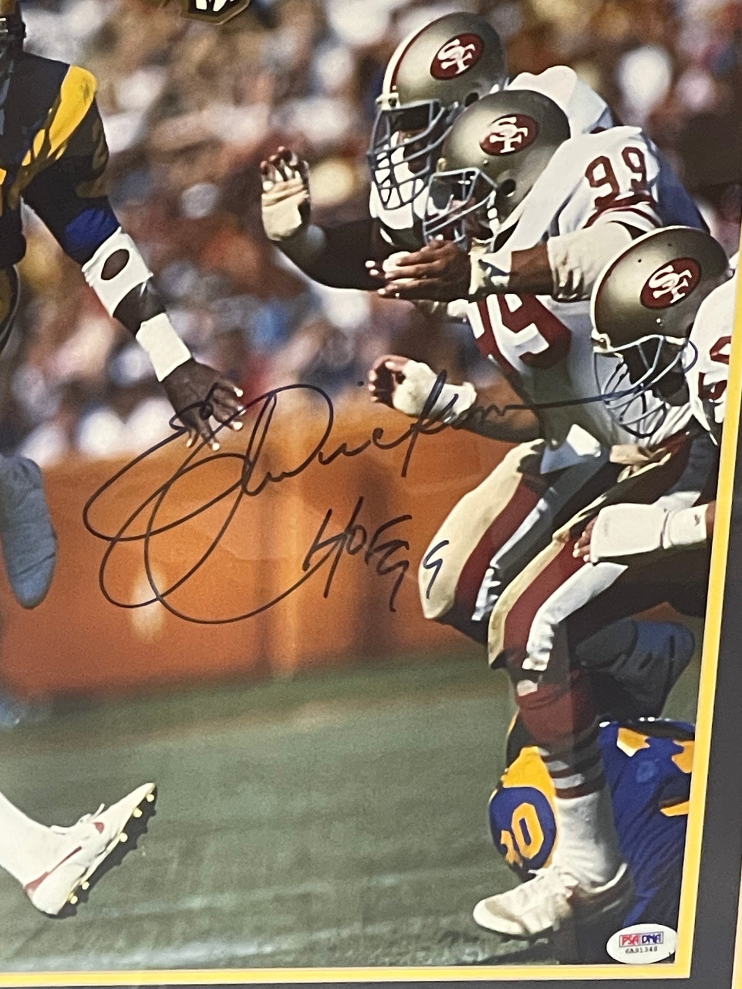 Framed Eric Dickerson signed jersey