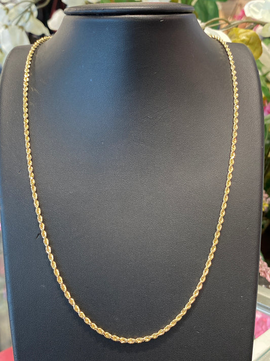 14k Yellow Gold Rope Chain