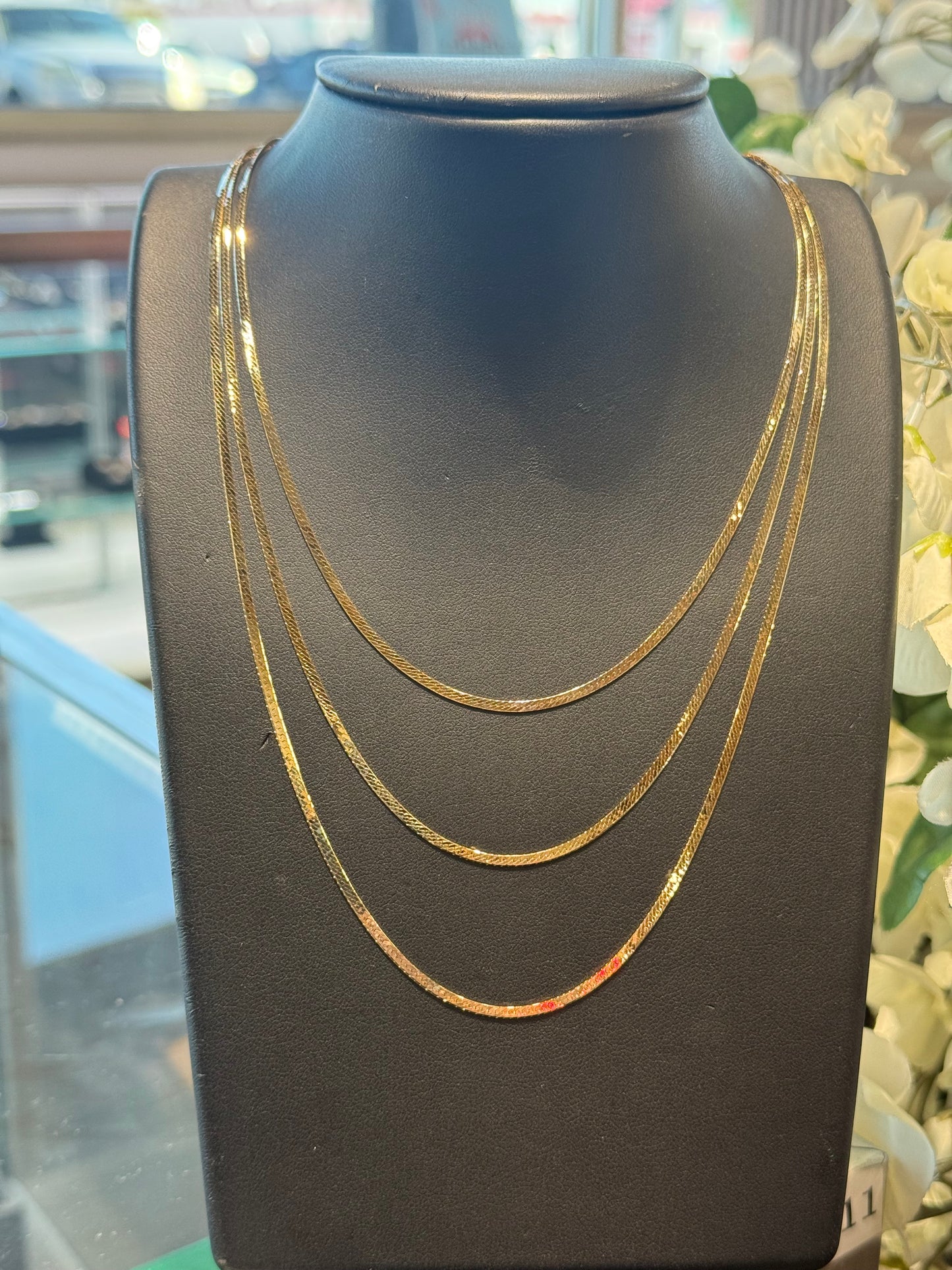 Gold herringbone chain