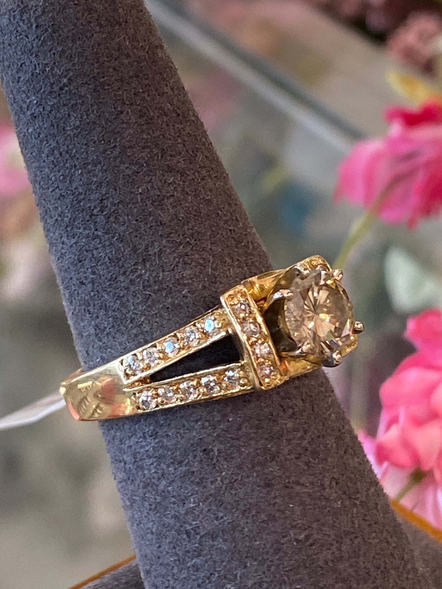 14k Yellow Gold Diamond Engagement Ring