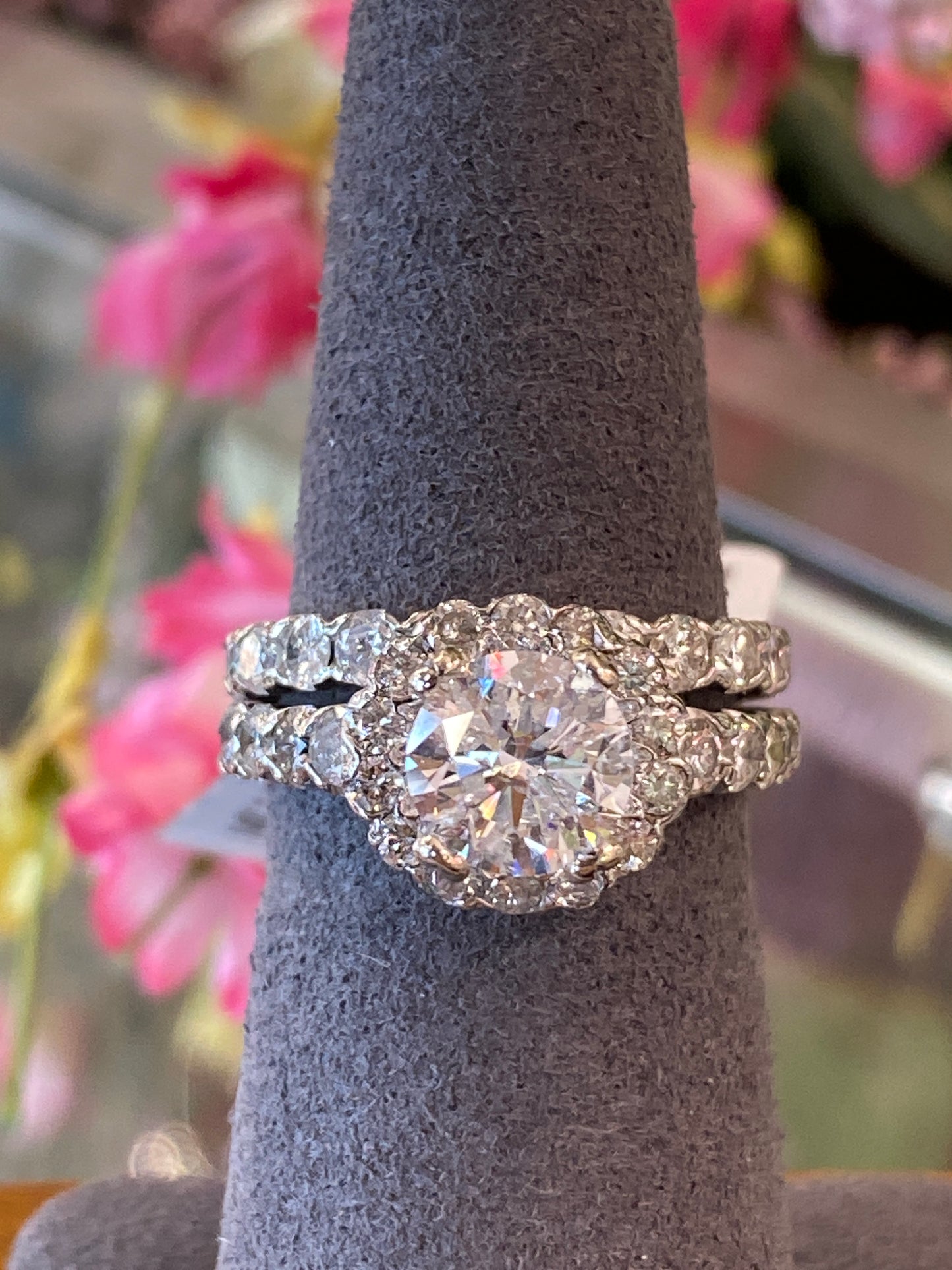 14k White Gold Diamond Wedding Set