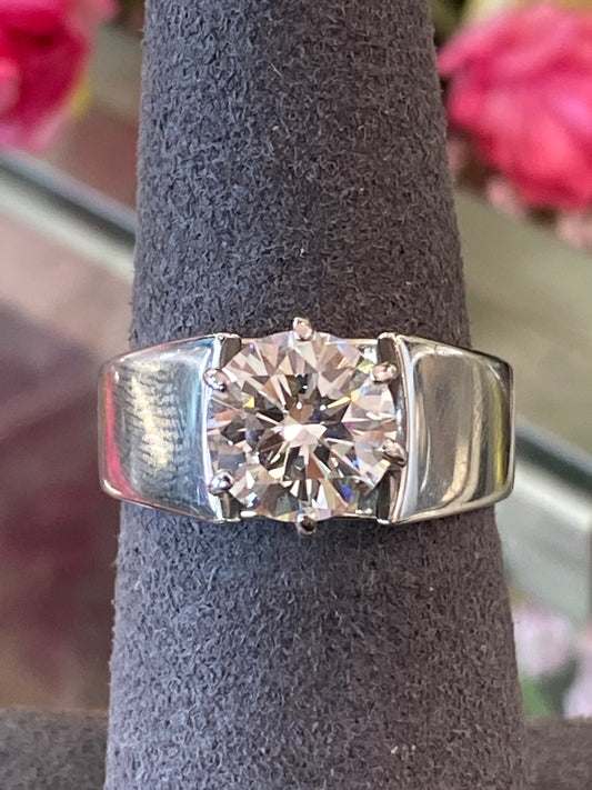 14k White Gold Diamond Engagement Ring