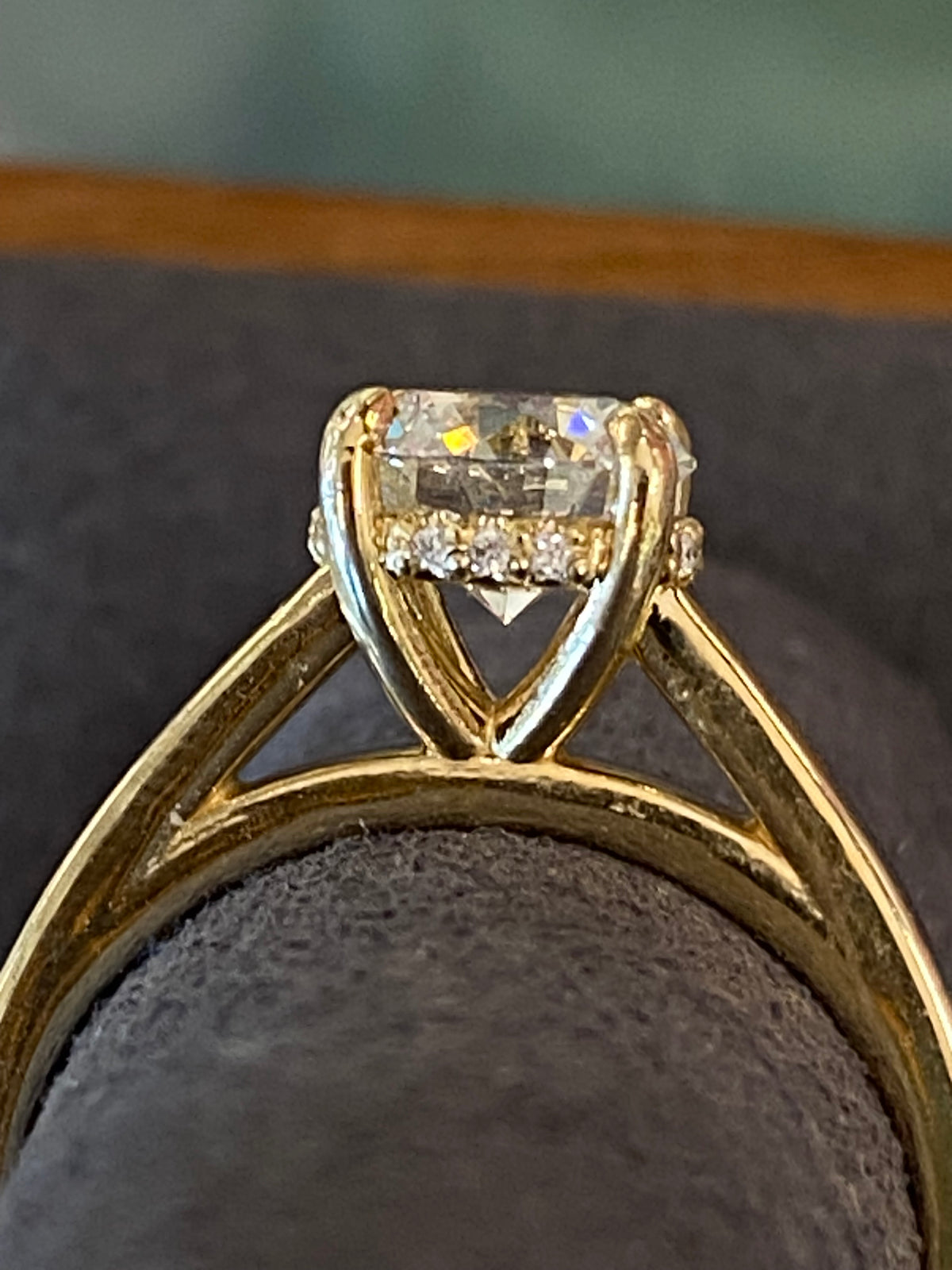 14k Yellow Gold Diamond Engagement Ring