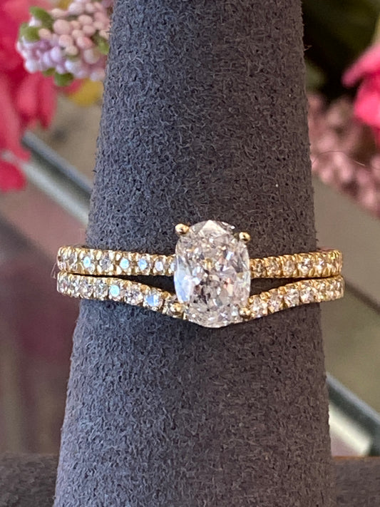 14k Yellow Gold Diamond Wedding Set