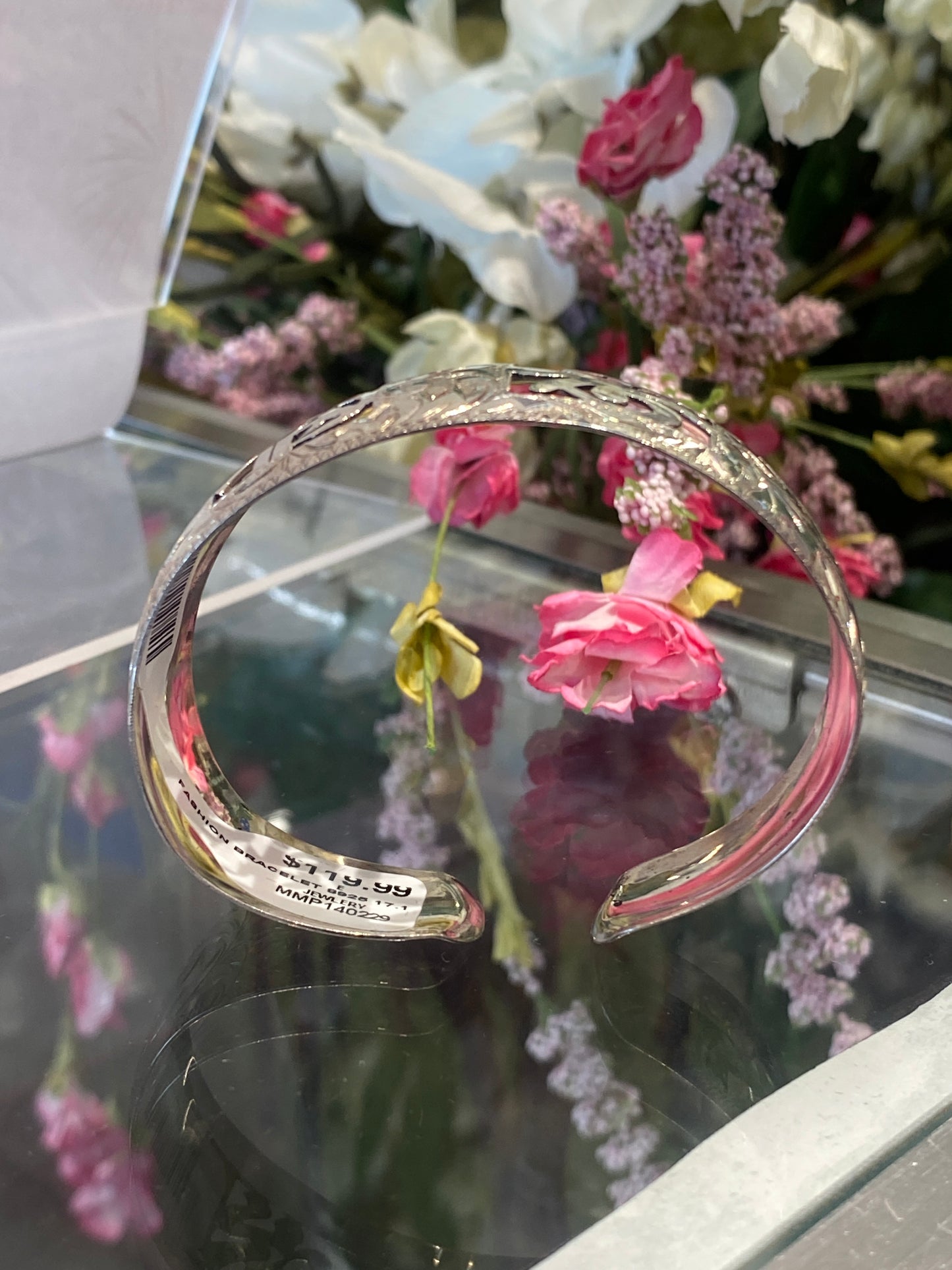 Silver Cuff Bracelet With Design