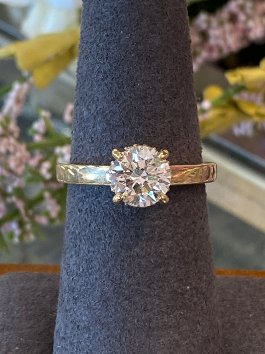 14k Yellow Gold Diamond Engagement Ring