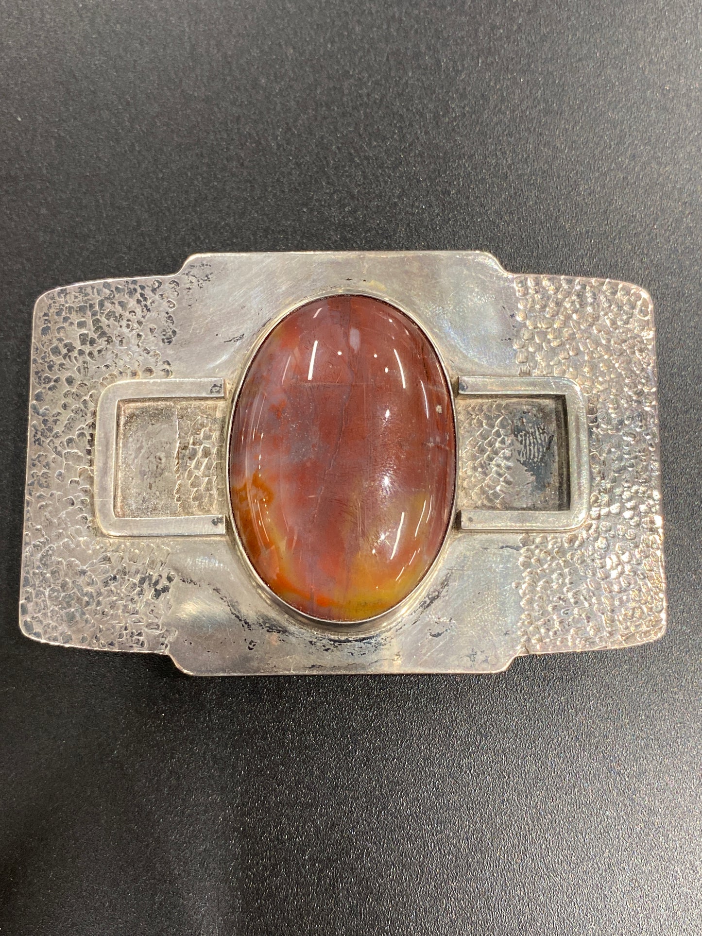 Silver Buckle With Colored Stone