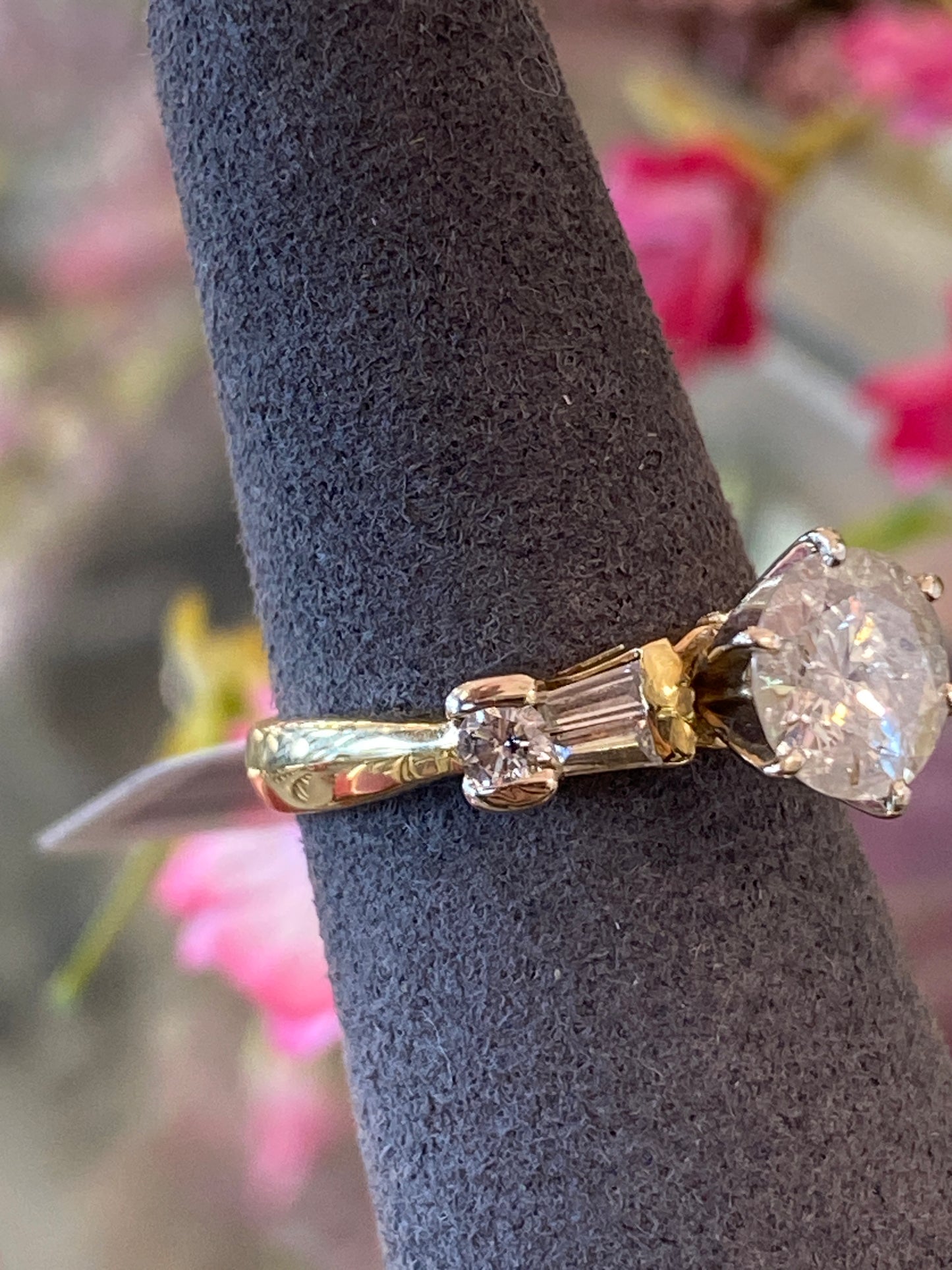 14k Yellow Gold Diamond Engagement Ring