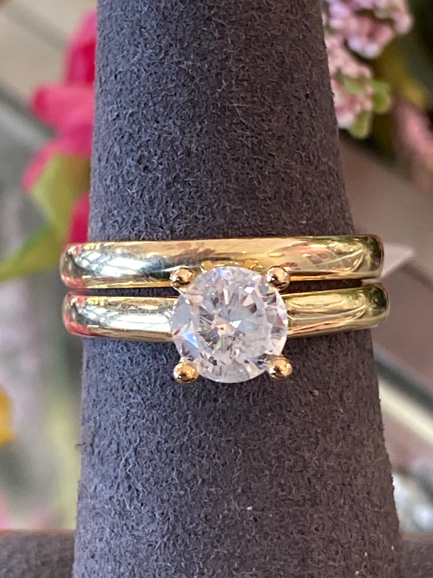 14k Yellow Gold Diamond Wedding Set