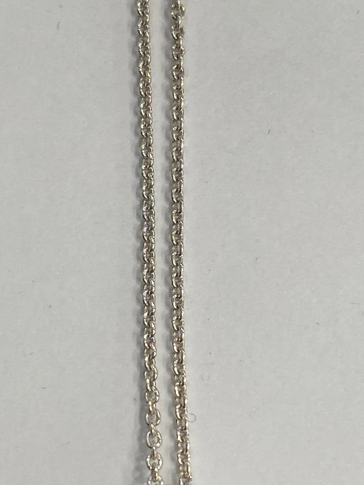 Silver Chain W/Diamond Pendant