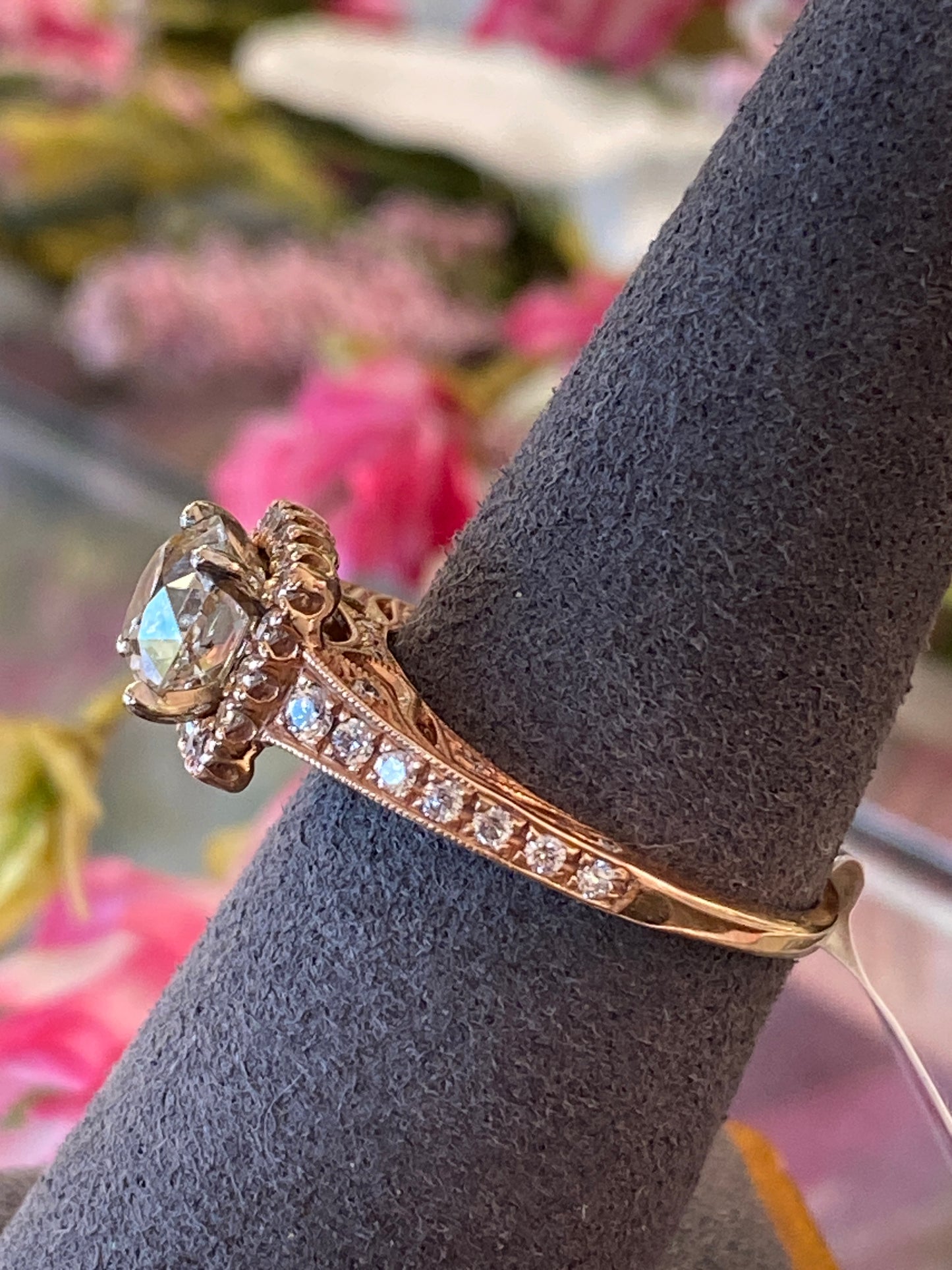 14k Rose Gold Diamond Engagement Ring