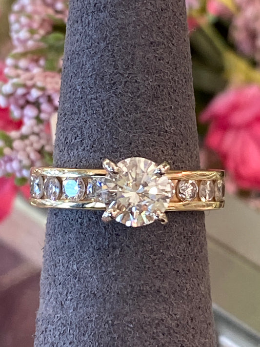 14k Yellow Gold Diamond Engagement Ring