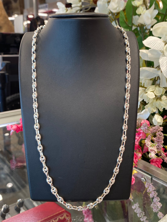 Silver Gucci Puff Style Chain
