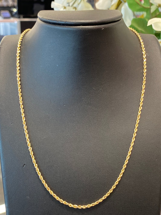 14k Yellow Gold Rope Chain