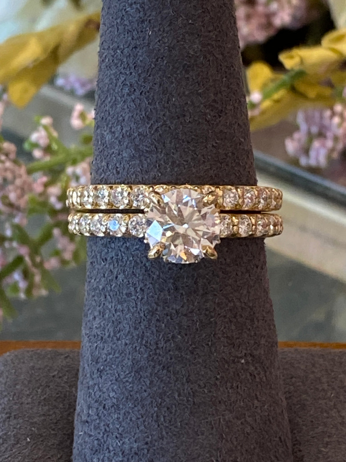14k Yellow Gold Diamond Wedding Set