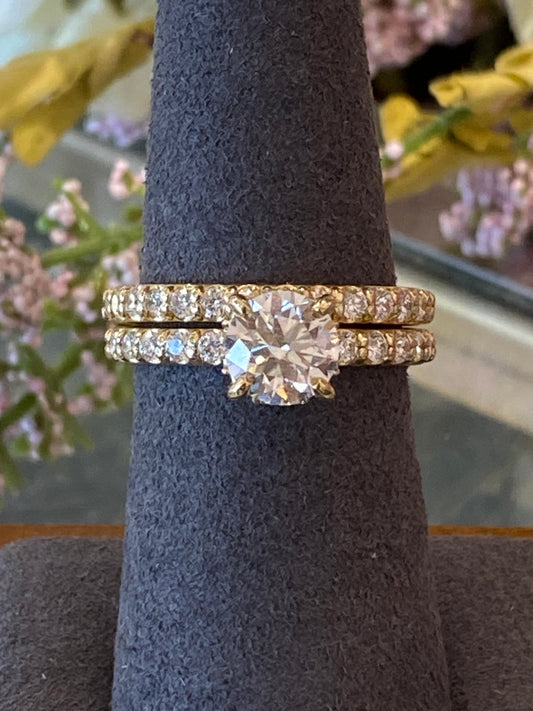 14k Yellow Gold Diamond Wedding Set