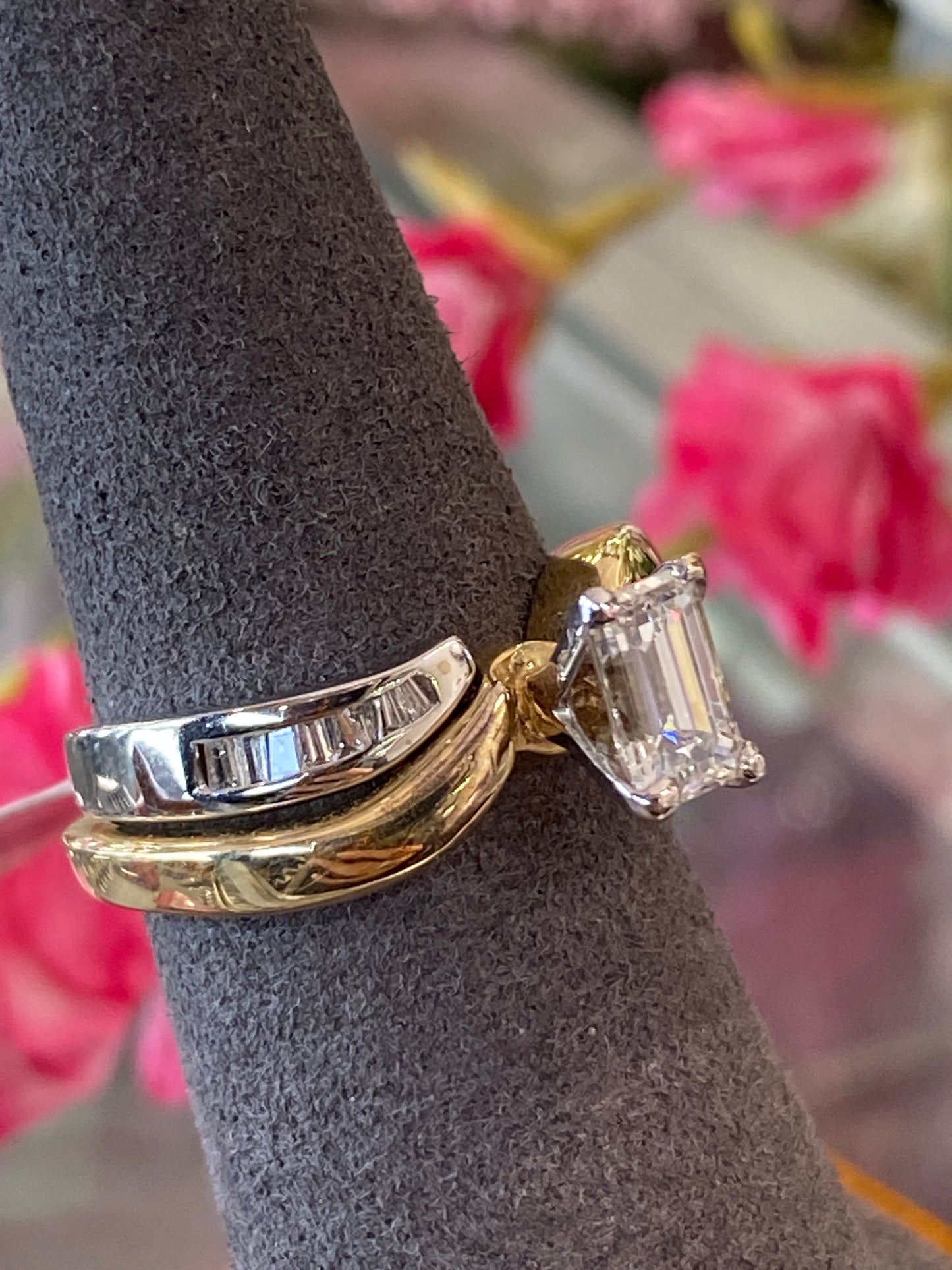 14k Two Tone Wedding Set