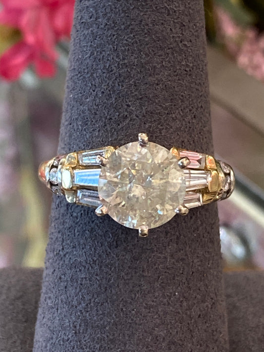 14k Yellow Gold Diamond Engagement Ring