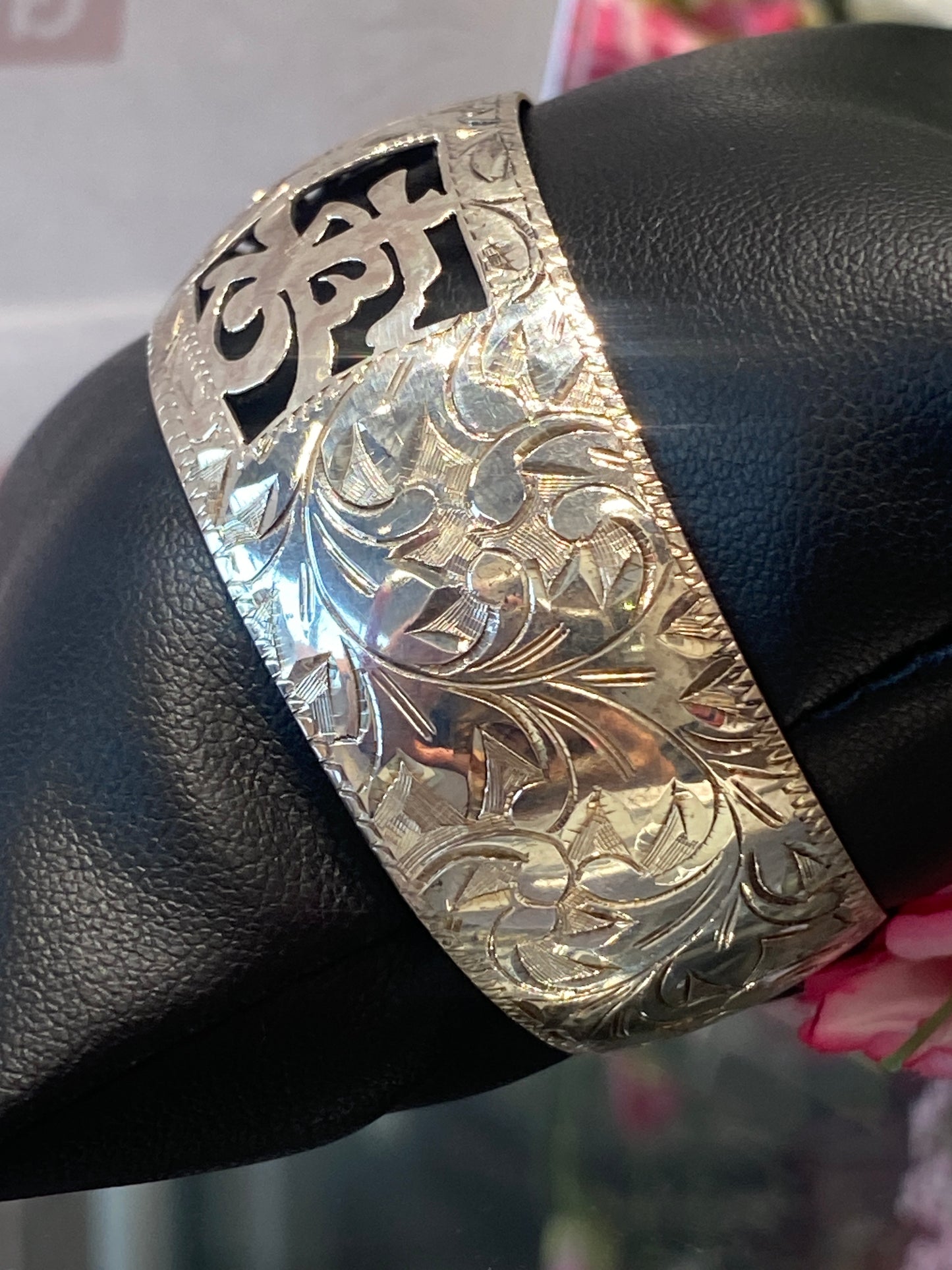 Silver Cuff Bracelet With Design