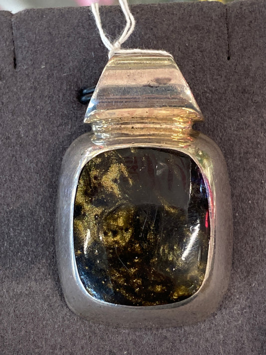 Silver Charm With Colored Stone