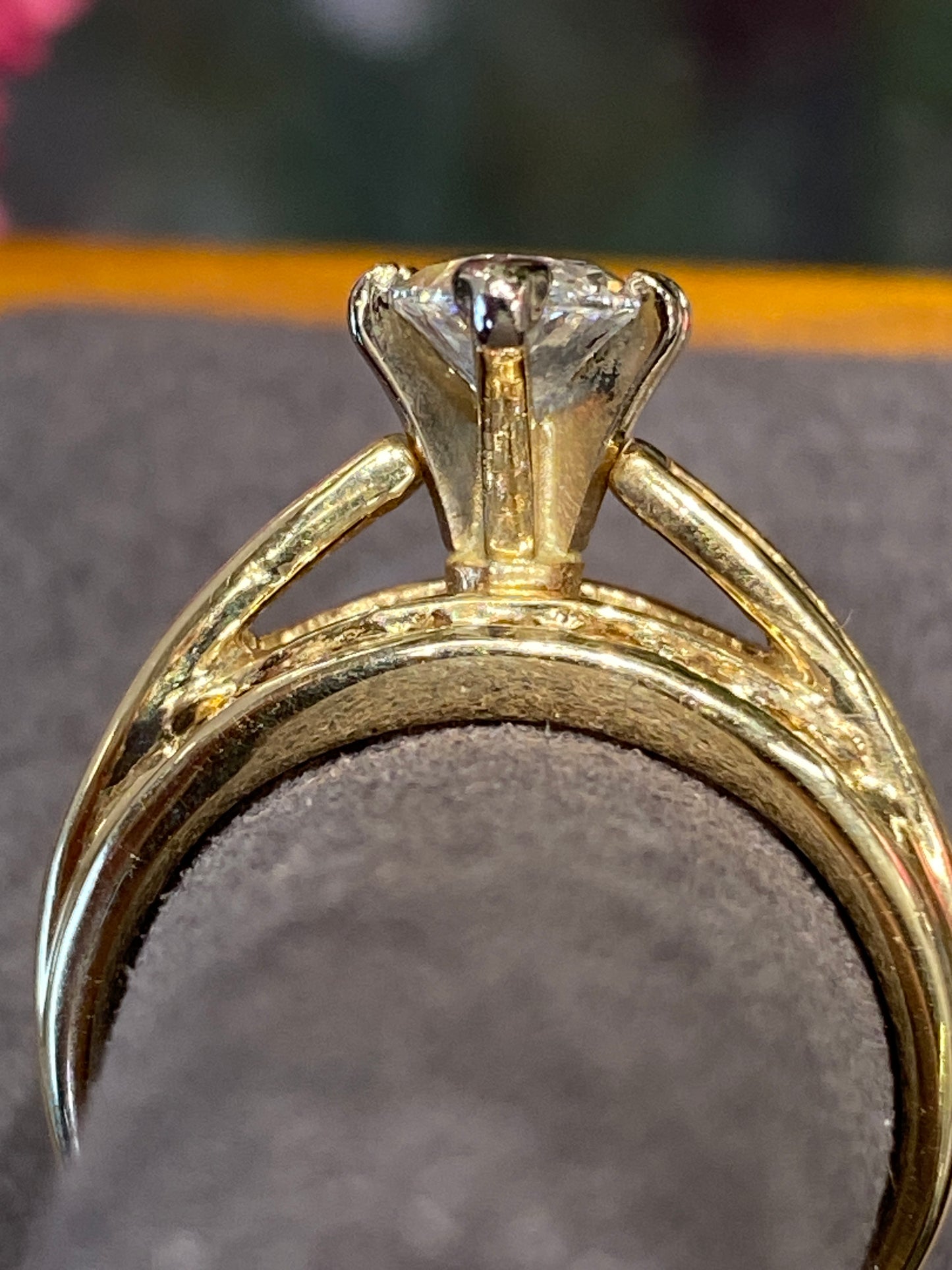 14k Yellow Gold Diamond Engagement Ring
