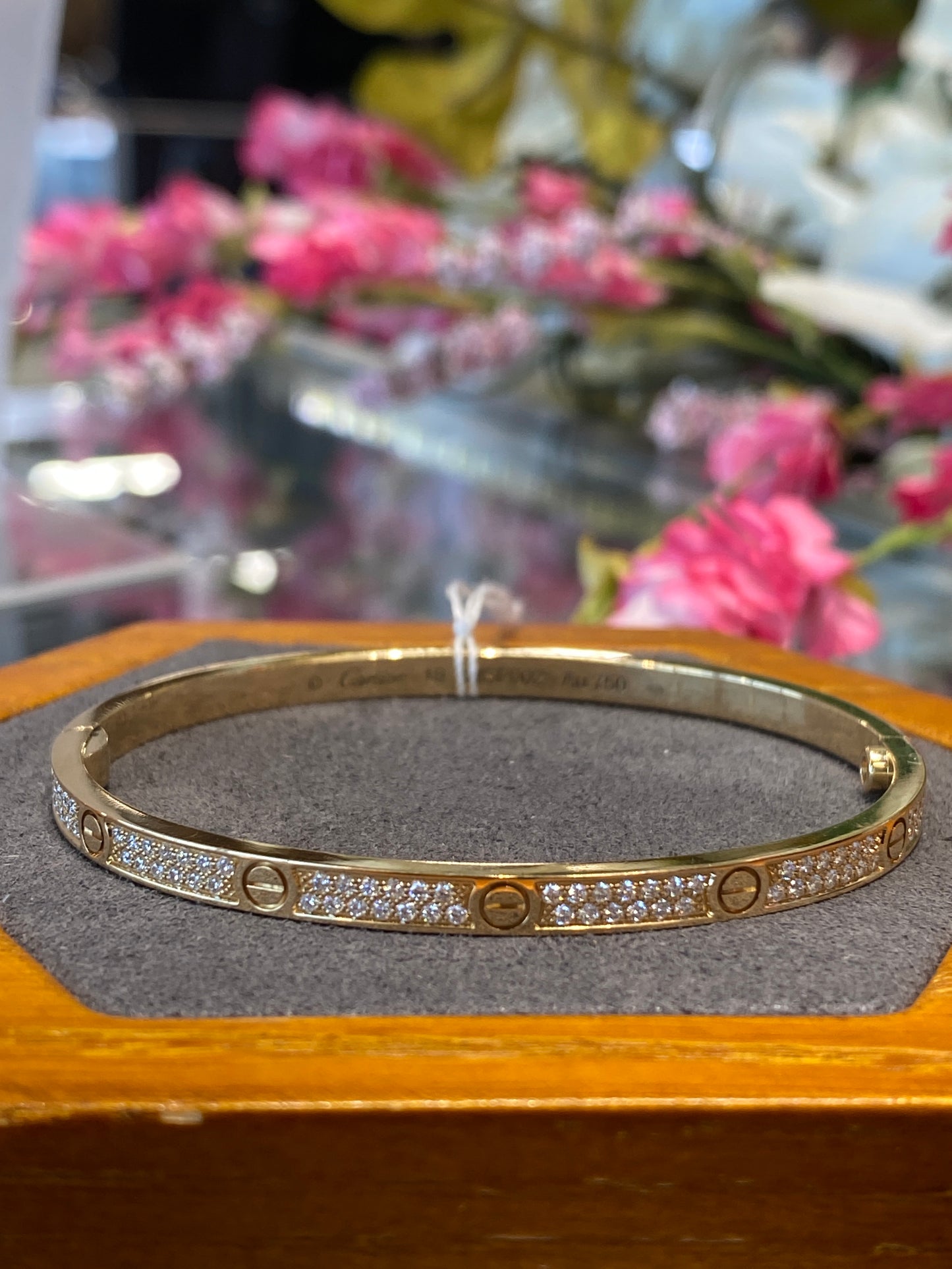 18k Yellow Gold Cartier Love Bracelet With Diamonds